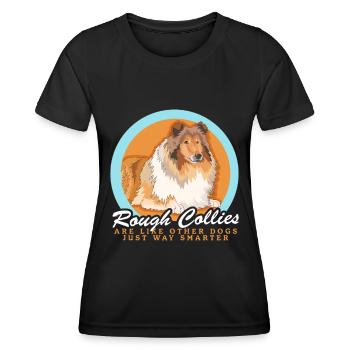 Collie Dog Long Hair Collie Collies Gift - Women's Functional T-Shirt - black - Front - AI Model Female 172 light (172cm)
