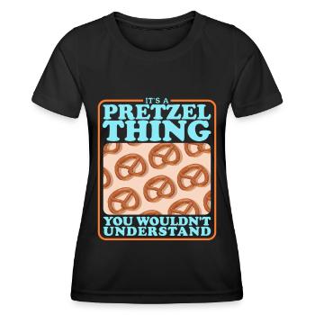 Pretzel Pretzels Pretzel Lover Gift - Women's Functional T-Shirt - black - Front - AI Model Female 172 light (172cm)