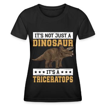 Triceratops Dinosaurier Dinos Geschenk - Frauen Funktions-T-Shirt - Schwarz - Vorne - AI Model Female 172 light (172cm)