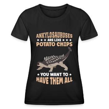 Ankylosaurus Ankylosaur Dinosaur Gift - Women's Functional T-Shirt - black - Front - AI Model Female 172 light (172cm)
