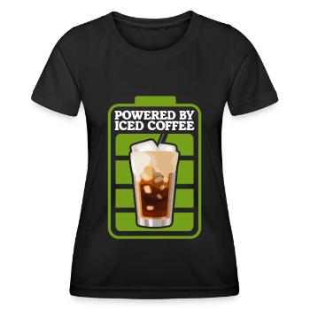 Eiskaffee Kaffeeliebhaber Iced Coffee Geschenk - Frauen Funktions-T-Shirt - Schwarz - Vorne - AI Model Female 172 light (172cm)
