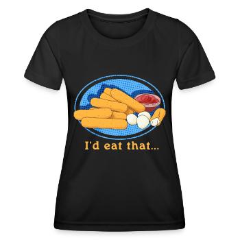 Mozzarella Sticks Käseliebhaber Geschenk - Frauen Funktions-T-Shirt - Schwarz - Vorne - AI Model Female 172 light (172cm)
