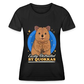 Quokka Kurzschwanzkänguru Quokkas Geschenk - Frauen Funktions-T-Shirt - Schwarz - Vorne - AI Model Female 172 light (172cm)