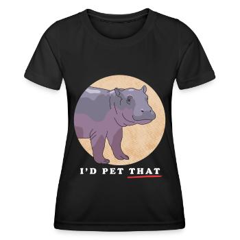 Nilpferd Baby Flusspferd Nilpferde Geschenk - Frauen Funktions-T-Shirt - Schwarz - Vorne - AI Model Female 172 light (172cm)