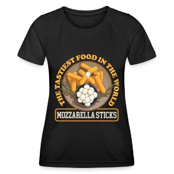 Mozzarella Sticks Cheese Lover Gift - Women's Functional T-Shirt - black - Front - AI Model Female 172 light (172cm)