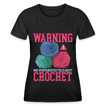 Crochet Crochet Crochet Crochet Fil Cadeau - T-shirt sport Femme - noir - Devant - AI Model Female 172 light (172cm)