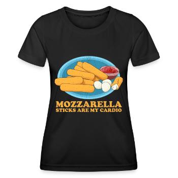 Mozzarella Sticks Cheese Lover Gift - Women's Functional T-Shirt - black - Front - AI Model Female 172 light (172cm)