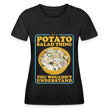 Kartoffelsalat Härdöpfelsalat Geschenk - Frauen Funktions-T-Shirt - Schwarz - Vorne - AI Model Female 172 light (172cm)
