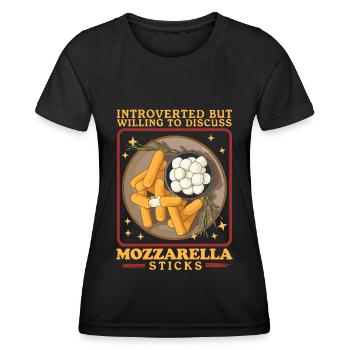 Mozzarella Sticks Cheese Lover Gift - Women's Functional T-Shirt - black - Front - AI Model Female 172 light (172cm)