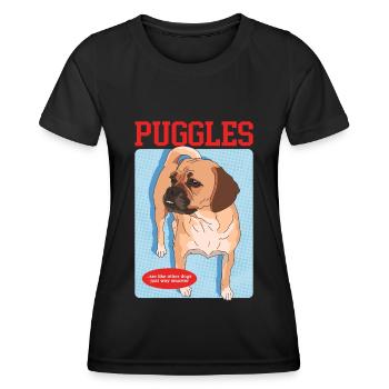 Puggle Dog Owner Dog Owner Gift - Women's Functional T-Shirt - black - Front - AI Model Female 172 light (172cm)