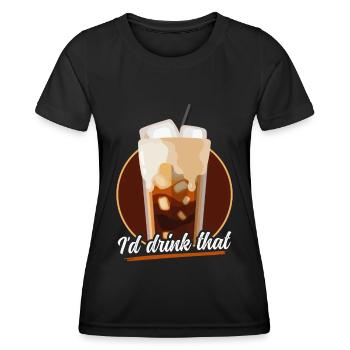 Eiskaffee Iced Coffee Kaffeeliebhaber Geschenk - Frauen Funktions-T-Shirt - Schwarz - Vorne - AI Model Female 172 light (172cm)