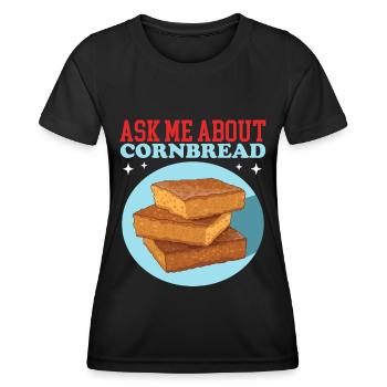 Pain de maïs Pain de maïs Pain de maïs Cadeau - T-shirt sport Femme - noir - Devant - AI Model Female 172 light (172cm)