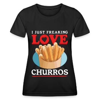 Churros Churro Geschenke - Frauen Funktions-T-Shirt - Schwarz - Vorne - AI Model Female 172 light (172cm)