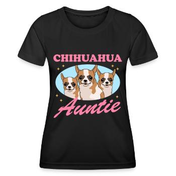 Chihuahua Aunt Chihuahua's Gift - Women's Functional T-Shirt - black - Front - AI Model Female 172 light (172cm)