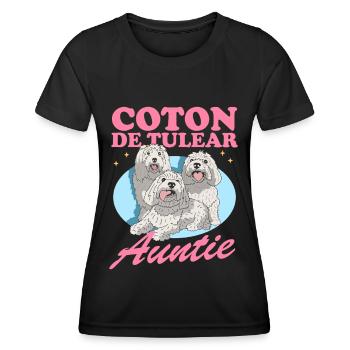Coton de Tuléar Tante Chien Lover Cadeau - T-shirt sport Femme - noir - Devant - AI Model Female 172 light (172cm)