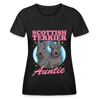 Scottish Terrier Aunt Dog Lover Gift - Women's Functional T-Shirt - black - Front - AI Model Female 172 light (172cm)