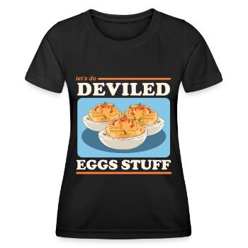 Gefüllte Eier Dressed Deviled Eggs Geschenk - Frauen Funktions-T-Shirt - Schwarz - Vorne - AI Model Female 172 light (172cm)
