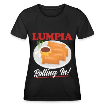 Lumpia Frühlingsrolle Geschenk - Frauen Funktions-T-Shirt - Schwarz - Vorne - AI Model Female 172 light (172cm)