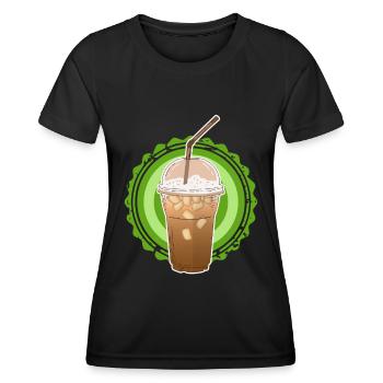 Eiskaffee Iced Coffee Kaffeeliebhaber Geschenke - Frauen Funktions-T-Shirt - Schwarz - Vorne - AI Model Female 172 light (172cm)