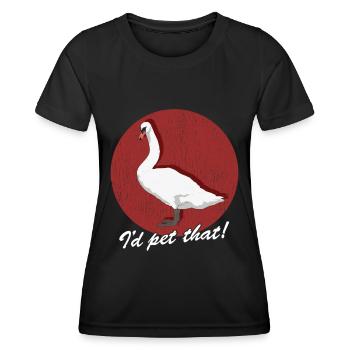 Swan Swans Swan Lover Gift - Women's Functional T-Shirt - black - Front - AI Model Female 172 light (172cm)