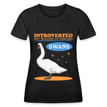 Swans Swans Swan Lover Gifts - Women's Functional T-Shirt - black - Front - AI Model Female 172 light (172cm)
