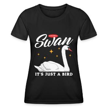 Schwan Schwanenliebhaber Geschenk - Frauen Funktions-T-Shirt - Schwarz - Vorne - AI Model Female 172 light (172cm)