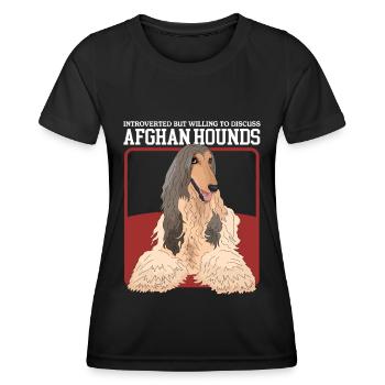 Cadeaux pour les propriétaires de lévriers afghans - T-shirt sport Femme - noir - Devant - AI Model Female 172 light (172cm)