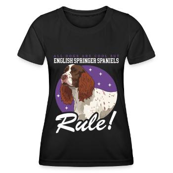 English Springer Spaniel Hund Geschenk - Frauen Funktions-T-Shirt - Schwarz - Vorne - AI Model Female 172 light (172cm)