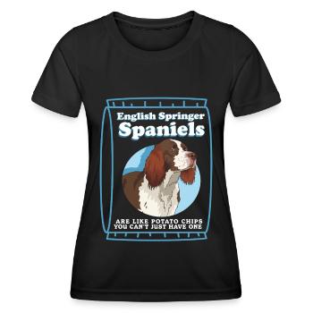 English Springer Spaniel Dog Owner Gifts - Women's Functional T-Shirt - black - Front - AI Model Female 172 light (172cm)
