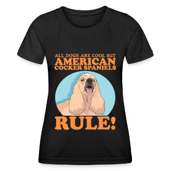 Cocker américain épagneul chien cadeaux - T-shirt sport Femme - noir - Devant - AI Model Female 172 light (172cm)