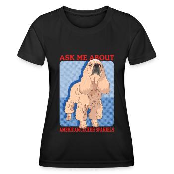Cadeaux Cocker Spaniel Américain - T-shirt sport Femme - noir - Devant - AI Model Female 172 light (172cm)