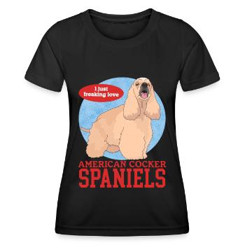 Cocker américain Propriétaire Cadeaux - T-shirt sport Femme - noir - Devant - AI Model Female 172 light (172cm)