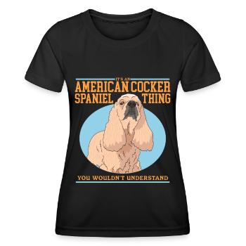 Cocker américain Propriétaire Cadeau - T-shirt sport Femme - noir - Devant - AI Model Female 172 light (172cm)