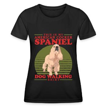 Cocker américain Spaniel Cadeau drôle - T-shirt sport Femme - noir - Devant - AI Model Female 172 light (172cm)