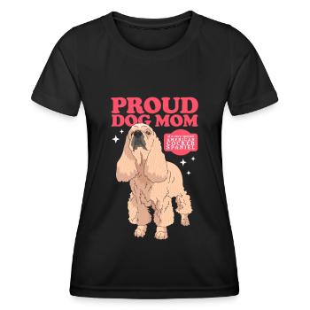 Cocker américain Spaniel Maman Cadeau - T-shirt sport Femme - noir - Devant - AI Model Female 172 light (172cm)