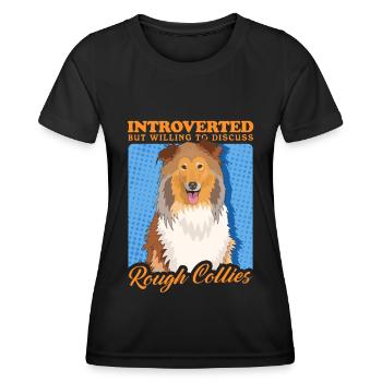 Collie Longhair Collie Dog Rough Collies Gift - Women's Functional T-Shirt - black - Front - AI Model Female 172 light (172cm)