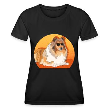 Collie Longhair Collie Rough Collies Gifts - Women's Functional T-Shirt - black - Front - AI Model Female 172 light (172cm)