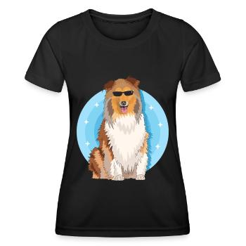 Collie Dogs Longhair Collie Rough Collies Gift - Women's Functional T-Shirt - black - Front - AI Model Female 172 light (172cm)