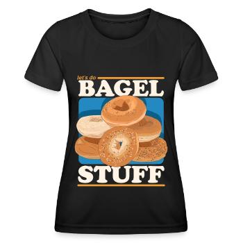 Bagel Bagel Bread Beigel Gift - Women's Functional T-Shirt - black - Front - AI Model Female 172 light (172cm)