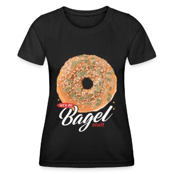 Bagel Bagel Bread Beigel Gifts - Women's Functional T-Shirt - black - Front - AI Model Female 172 light (172cm)