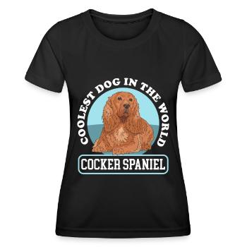 Cocker Spaniel Chien Cocker Spaniel Cadeau - T-shirt sport Femme - noir - Devant - AI Model Female 172 light (172cm)