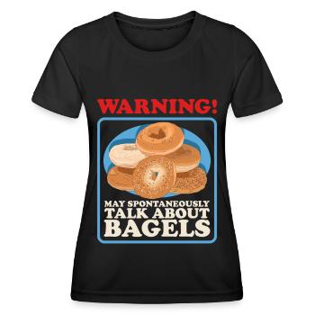 Bagel Bagel Bread Beigel Bread Gifts - T-shirt sport Femme - noir - Devant - AI Model Female 172 light (172cm)