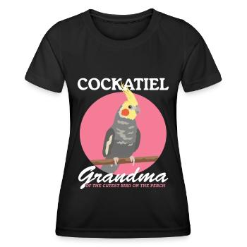 Cadeau propriétaire de l’oiseau calopsitte grand-mère - T-shirt sport Femme - noir - Devant - AI Model Female 172 light (172cm)