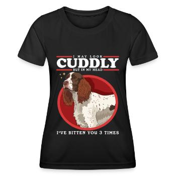 English Springer Spaniel Geschenk - Frauen Funktions-T-Shirt - Schwarz - Vorne - AI Model Female 172 light (172cm)