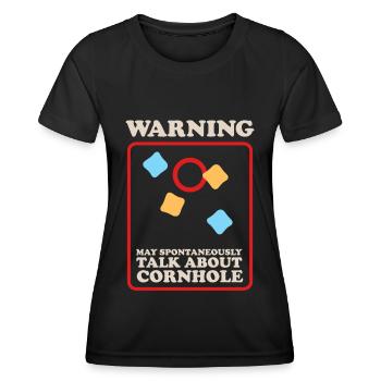 Cornhole Player Blind Hole Bean Bag Gift - Women's Functional T-Shirt - black - Front - AI Model Female 172 light (172cm)