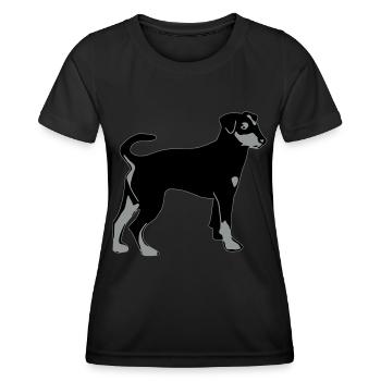pinscher chien - T-shirt sport Femme - noir - Devant - AI Model Female 172 light (172cm)