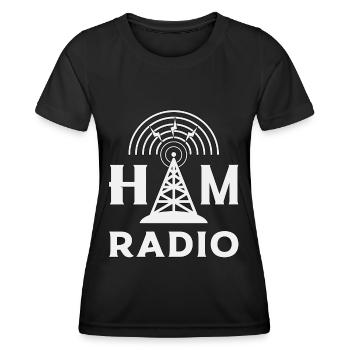Radio HAM Operator Amateurfunk Antenne Geschenk - Frauen Funktions-T-Shirt - Schwarz - Vorne - AI Model Female 172 light (172cm)