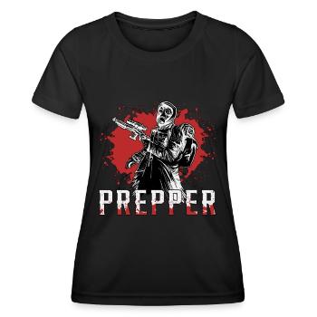 Prepper Survival Apocalypse Survival Gift Idea - Women's Functional T-Shirt - black - Front - AI Model Female 172 light (172cm)