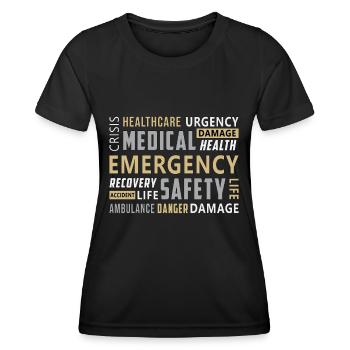 Ambulance ambulance Sani ambulancier - T-shirt sport Femme - noir - Devant - AI Model Female 172 light (172cm)