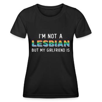 Lesbienne Arc-en-ciel LGBT Lesbiennes Lesbienne Cadeau - T-shirt sport Femme - noir - Devant - AI Model Female 172 light (172cm)
